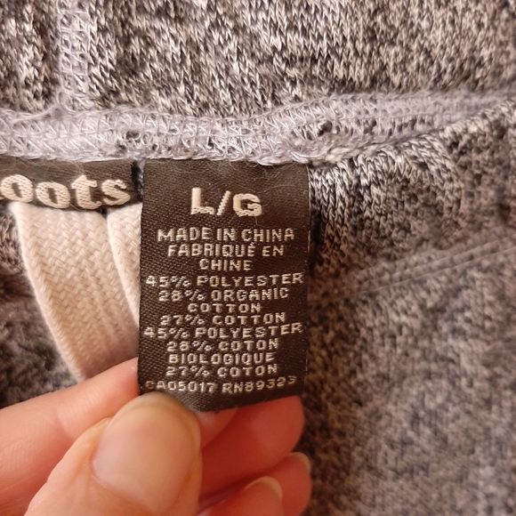 Roots Sweatpants Women's Large Gray Organic Cotton Loungewear Athleisure Joggers - Picture 9 of 9